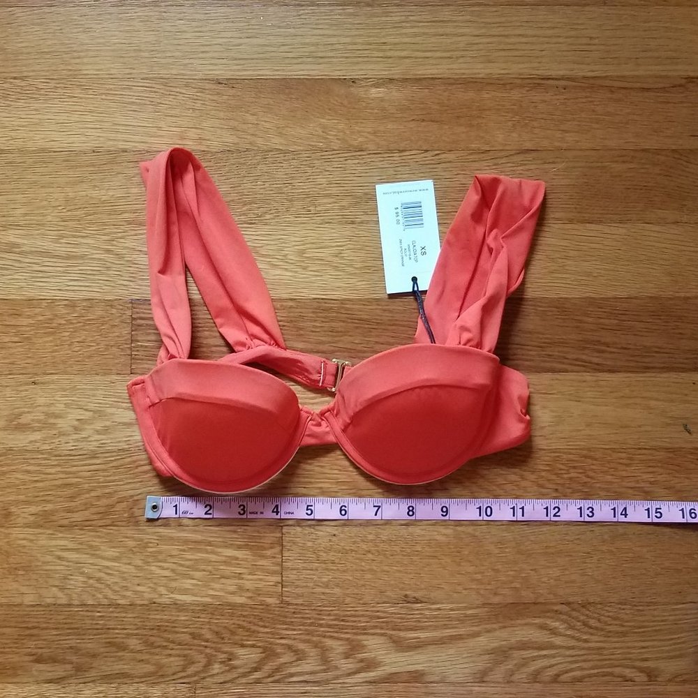 NWT WeWoreWhat Claudia Bikini Top Spicy Orange sz XS $95